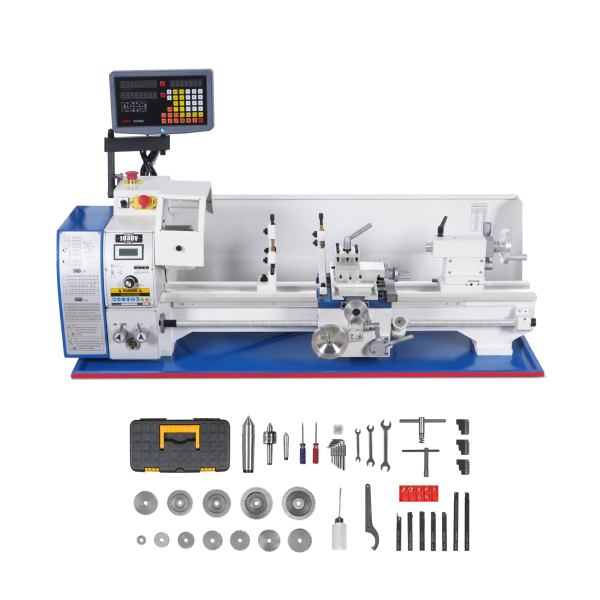 1.5‘’ Spindle Bore Metal Lathe Machine with DRO 10'' x 30'' High Precision Benchtop 0-2000 RPM  Variable Speed Metal Working Machine 1.5HP Small Lathe without Stand 1030VD