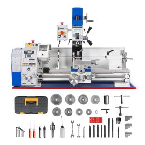 2 HP 11'' x 30'' Combination Lathe Milling Drilling Machine Brushless Motor, 1.5'' Spindle Bore, 0-2000 RPM Variable Speed, High Precision Benchtop Lathe for Metalworking – Without Stand 1130VC