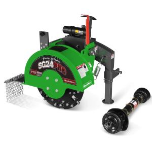 3-Point PTO Stump Grinder with 34 Carbide Teeth (PTO Shaft Included with Slip Clutch),  for 15-45HP Tractor,  SG24PRO