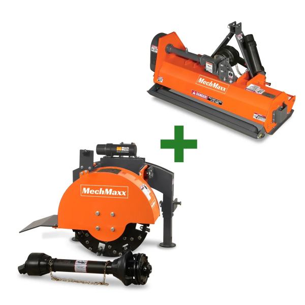 3-Point PTO Stump Grinder & 48'' PTO Flail Mower Combo, SG24&EFS48