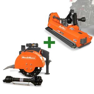 3-Point PTO Stump Grinder & 60'' PTO Flail Mower Combo, SG24&EFS60