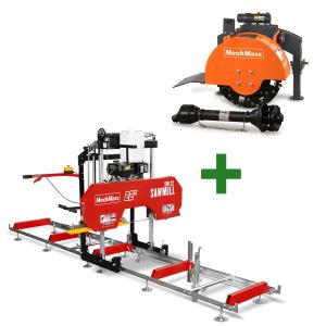 3-Point PTO Stump Grinder & 22" Portable Sawmill Combo, SG24&SM22