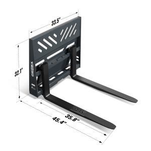 36'' Mini Skid Steer Pallet Fork Frame Attachment,  2204 lb Weight Capacity