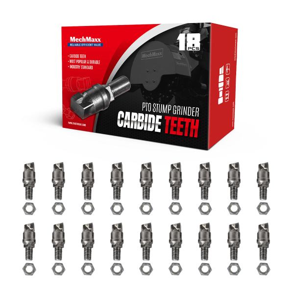 (1 Pack / 18 Pcs) Teeth and Nut for Stump Grinder SG24, SG24PRO, SG61, SG30PRO, 1 Pack 18 Teeth (SKU: 150151, 150151G, 150181, 150181G, 150182, 150182G, 150501)