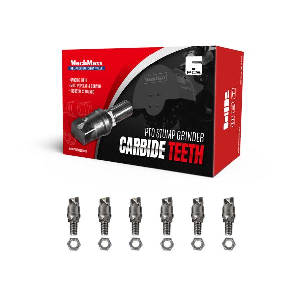 ( 1 Pack / 6 Pcs ) Teeth and Nut for Stump Grinder SG24; SG61, 1 Pack 6 teeth (SKU: 150151; 150151G;150501)