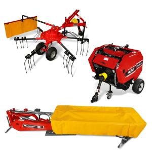 Hay Baler & Hay Rake Tedder & Disc Mower Combo,  HB3120,  HT100,  DM8