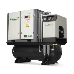 15HP Combined Rotary Screw Air Compressor with Dryer & 105-Gal ASME Tank | 45 CFM,  116 PSI,  460V 3-Phase - Industrial Grade