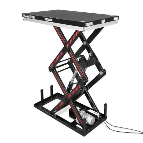 2200 lbs Capacity Stationary Electric Hydraulic Double Scissor Lift Table - 51.2" x 32.3" Platform,  70.1" Lift Height,  UL Certified Motor,  ELTD22