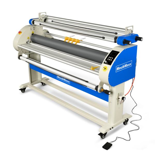 67" Wide Format Full Auto Cold & Heat Assisted Pneumatic Laminator Machine with 4 Trimmers, Max Speed 52.5 ft/min, 63" Max Laminating Width, 1.1" Max Thickness, Infrared Heating, Digital Control (Requires Air Compressor, Not Included)-1700-A3