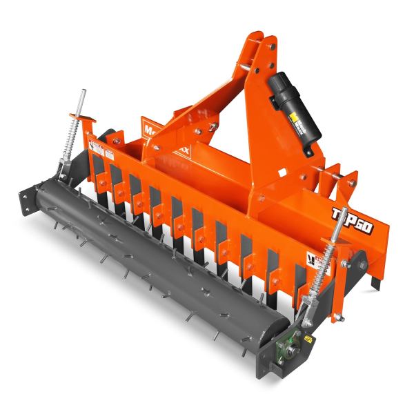 60" Heavy Duty Soil Pulverizer,  Single Spiked Roller,  21 Shanks,  Category 1 and 2,  3 Point Hitch Tractor Attachment,  TSP60