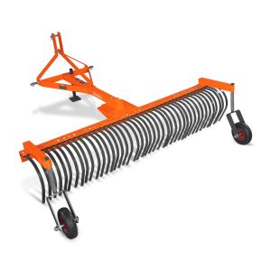 84" Landscape Rake with Bolt-On Wheels & 42 Tines 3 Point Hitch Tractor Attachment,  LR84W