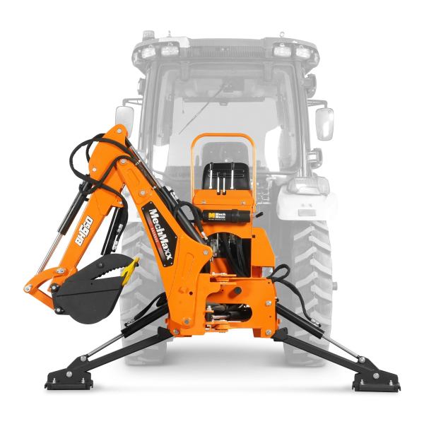 7' Tractor Backhoe Attachment with Hydraulic Thumb,  12" Bucket,  ISO/SAE Switchable Controls,  Self-Contained Hydraulic System,  3 Point Hitch Cat.1,  15-50 HP,  BH660H