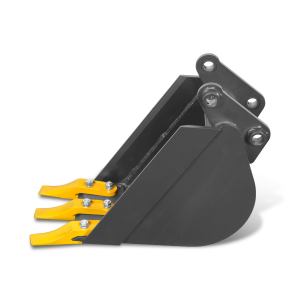 9" Backhoe Bucket without Pins, 3-Carbon Steel Teeth (for SKU: 150162, 150163, 150164, 201162, 201163, 201164)