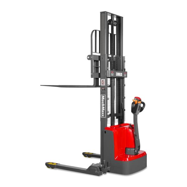 3300lbs Electric Straddle Stacker,  98" Lift,  Adjustable Legs & Forks,  F33-98SLA