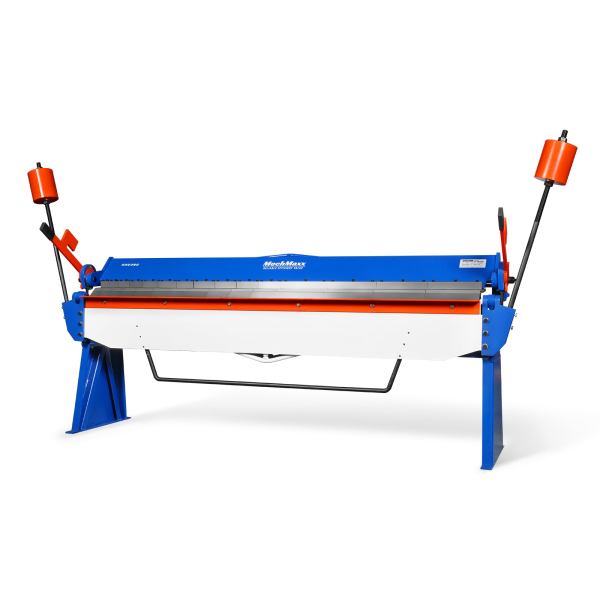 100-inch Manual Sheet Metal Brake - 12 Gauge Bending Capacity, Adjustable Fingers, 8 Ft. Heavy-Duty Steel Construction, Precision Bending for Box and Pan PB10012
