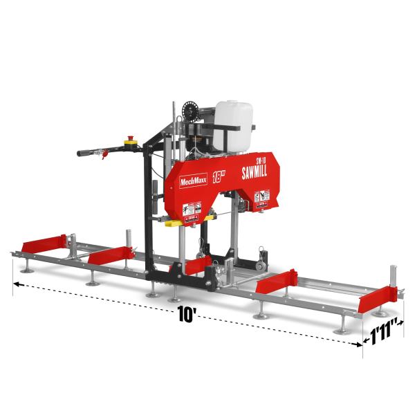 18" Portable Sawmill,  212cc 7HP Gasoline Engine,  15" Board  Width,  10' Track Length ,  SM-18