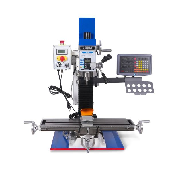 1.5HP 7‘’x 27-1/2‘’ Benchtop Mini Mill Drill Machine, Variable Speed, R8 Spindle, Brushless Motor, 110V, Compact Milling Drilling Tool for Garage Shop, DIY Metalworking without Stand VM25LD