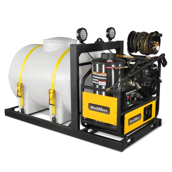 4000 PSI 4 GPM 15 HP ZONSEN E-Start Gas Engine Hot Water Pressure Washer Skid Mounted with 245 Gal Tank,  HPW40DBT